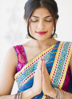 Indian woman in traditional Indian clothing