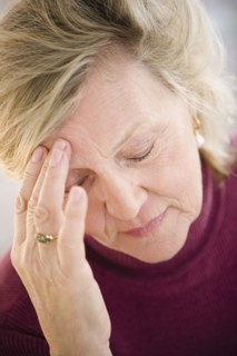 Caucasian woman with headache