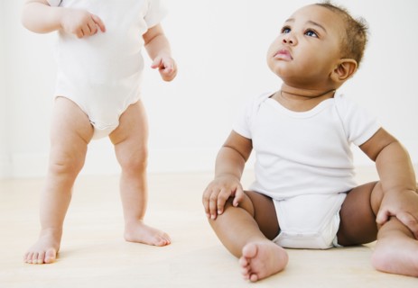 Babies playing together