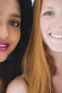 Close up of smiling friends