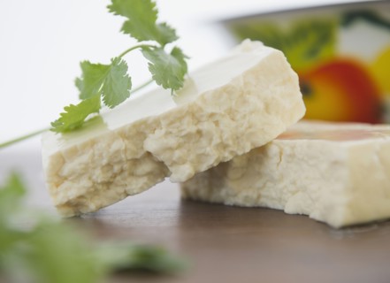 Chunks of queso fresco cheese