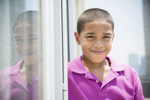 Smiling Hispanic boy