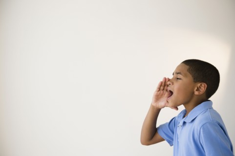 Hispanic boy shouting