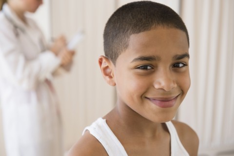 Smiling Hispanic boy