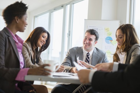 Business people talking in meeting