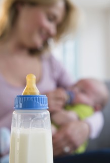 Close up of baby's bottle