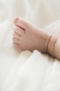 Close up of Hispanic infant's foot