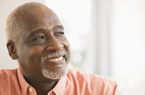 Black man smiling