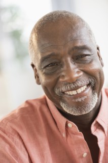 Black man smiling