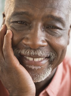 Black man smiling