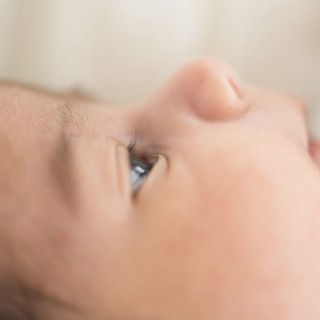 Close up of Hispanic baby's eye