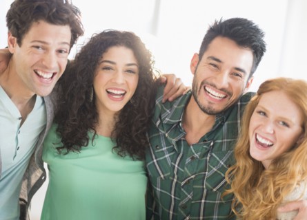 Friends laughing together