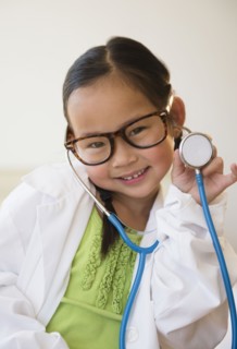Korean girl playing doctor