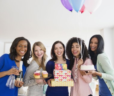 Women celebrating birthday together