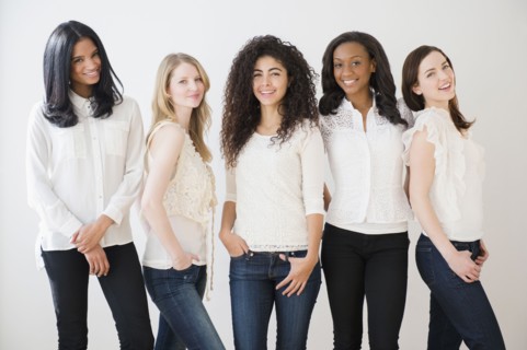 Women smiling together