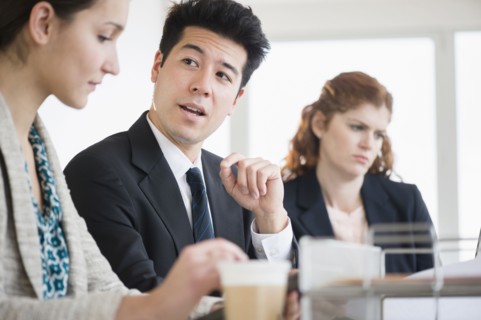 Business people talking in meeting