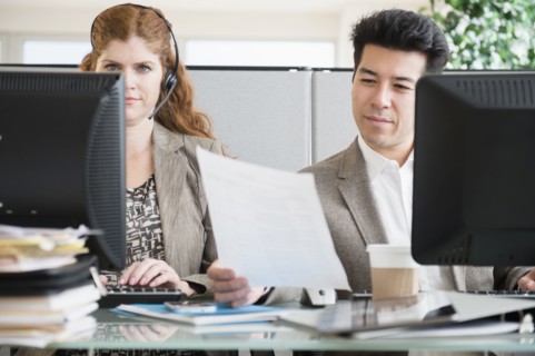 Business people working at desk