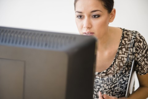 Businesswoman working at computer