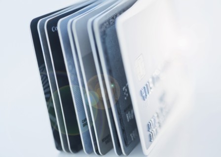 Close up of credit cards