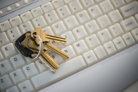 Close up of keys on computer keyboard