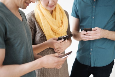 People using cell phones