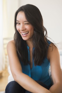 Chinese woman winking