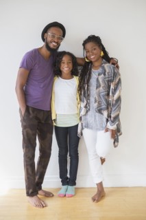 Black family smiling