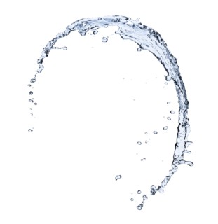 Water splashing on white background