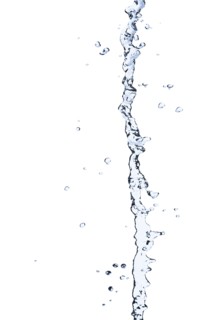 Water splashing on white background