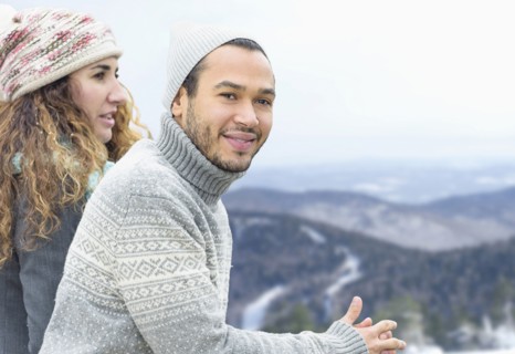 Couple admiring scenic view