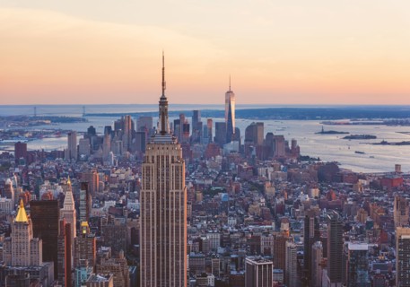 Aerial view of New York cityscape