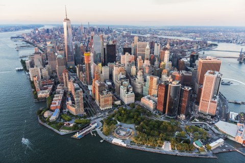 Aerial view of New York cityscape
