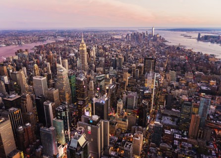 Aerial view of New York cityscape