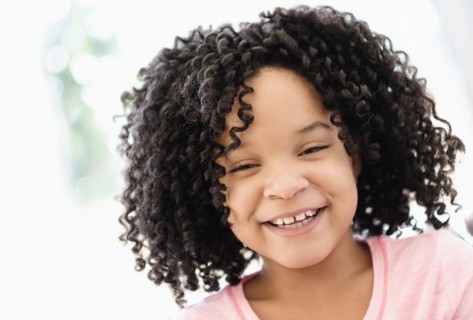 African American girl smiling