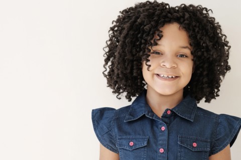 African American girl smiling