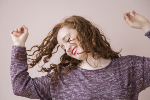 Caucasian woman dancing