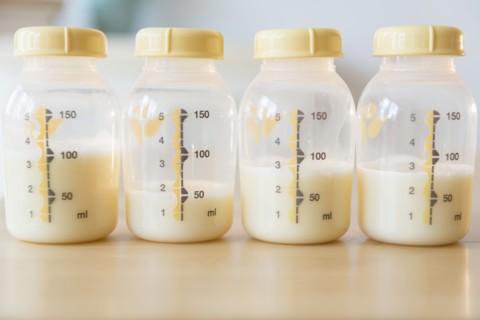 Bottles of breast milk