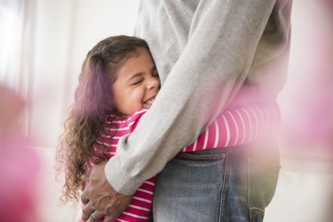 Father and daughter hugging
