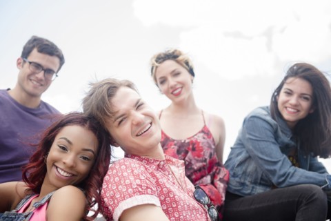 Portrait of smiling friends
