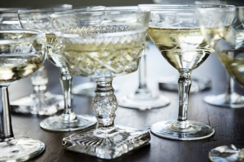 Champagne in coupes
