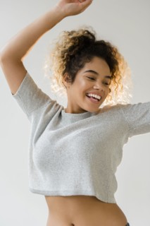 Mixed Race woman dancing