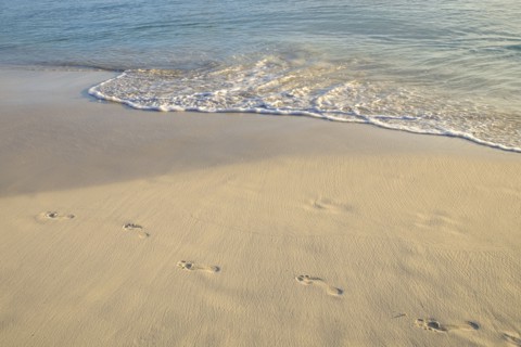 Footprints on beach