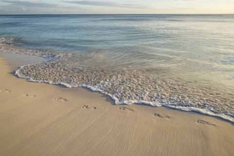 Footprints on beach