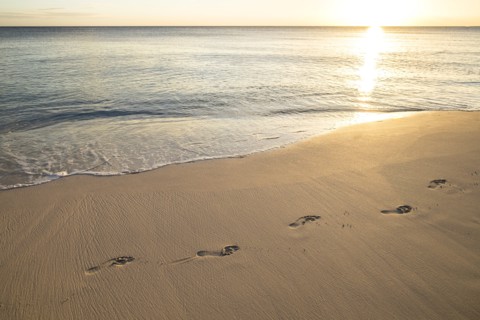 Footprints on beach