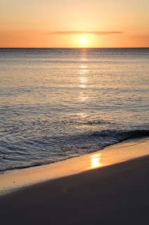 Sunset on ocean beach