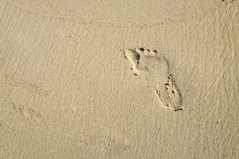 Footprint on beach