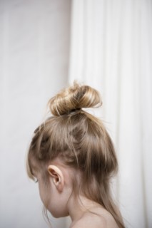 Caucasian girl with hair up