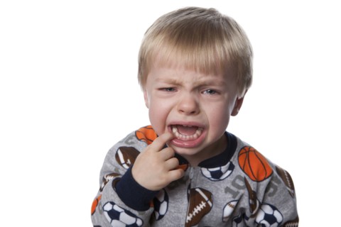 Crying Caucasian boy