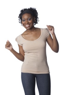 Excited African American woman