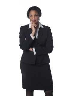 Serious mixed race businesswoman